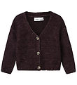Name It Cardigan - Strik - NmfNetrille - Plum Perfect m. Hulmøns