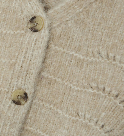 Name It Cardigan - Strik - NmfNetrille - Summer Sand m. Hulmønst Name It Cardigan - Strik - NmfNetrille - Summer Sand m. Hulmønst