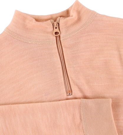 Joha Bluse - Uld/Bambus - Zipper - Fersken Joha Bluse - Uld/Bambus - Zipper - Fersken