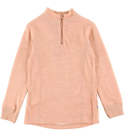 Joha Bluse - Uld/Bambus - Zipper - Fersken Joha Bluse - Uld/Bambus - Zipper - Fersken