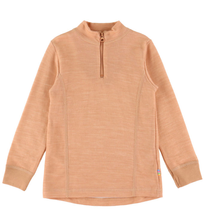 Joha Bluse - Uld/Bambus - Zipper - Fersken