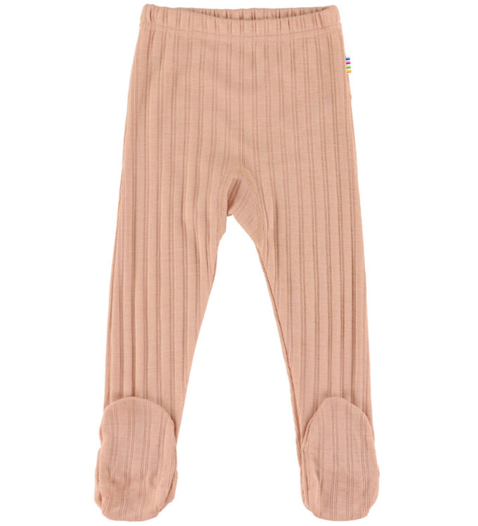 Joha Leggings m. Fødder Uld/Silke - Fersken