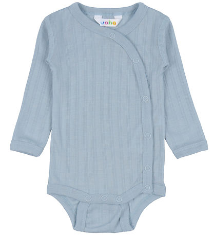 Joha Slå-om Body l/æ - Uld/Silke - Støvet Blå Joha Slå-om Body l/æ - Uld/Silke - Støvet Blå