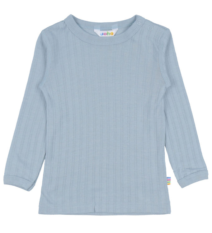 Joha Bluse - Uld/Silke - Støvet Blå