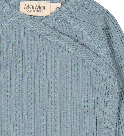 MarMar Slå-om Body l/æ - Modal - Belito - Blue Dove m. Hulmønste MarMar Slå-om Body l/æ - Modal - Belito - Blue Dove m. Hulmønste