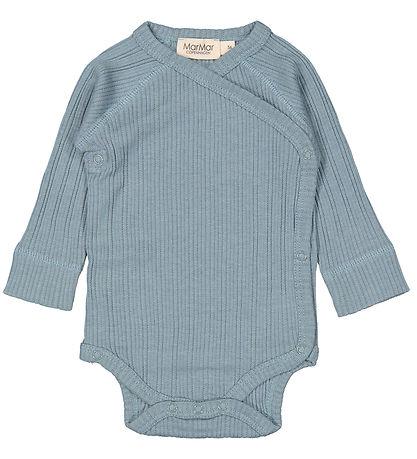 MarMar Slå-om Body l/æ - Modal - Belito - Blue Dove m. Hulmønste MarMar Slå-om Body l/æ - Modal - Belito - Blue Dove m. Hulmønste