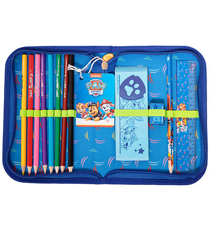 Paw Patrol Penalhus m. Indhold - Blå m. Print Paw Patrol Penalhus m. Indhold - Blå m. Print