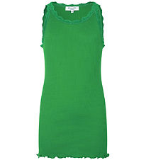 Rosemunde Top - Lang - Silke/Bomuld - Bright Green m. Blonder Rosemunde Top - Lang - Silke/Bomuld - Bright Green m. Blonder
