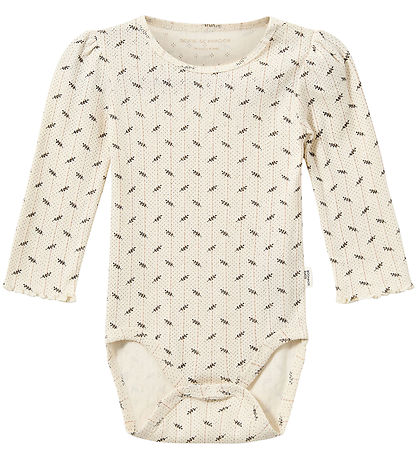 Sofie Schnoor Body l/æ - Dicte - Antique White m. Print/Hulmønst Sofie Schnoor Body l/æ - Dicte - Antique White m. Print/Hulmønst