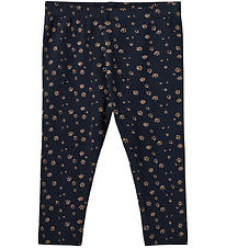 Sofie Schnoor Leggings - Rib - Dark Blue m. Print Sofie Schnoor Leggings - Rib - Dark Blue m. Print