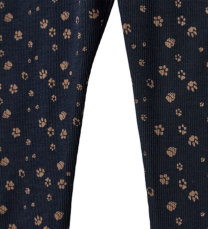 Sofie Schnoor Leggings - Rib - Dark Blue m. Print Sofie Schnoor Leggings - Rib - Dark Blue m. Print