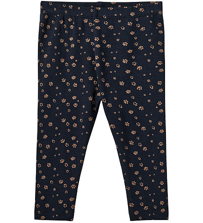 Sofie Schnoor Leggings - Rib - Dark Blue m. Print Sofie Schnoor Leggings - Rib - Dark Blue m. Print