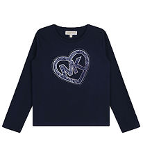 Michael Kors Bluse - Navy/Sølv m. Hjerte Michael Kors Bluse - Navy/Sølv m. Hjerte