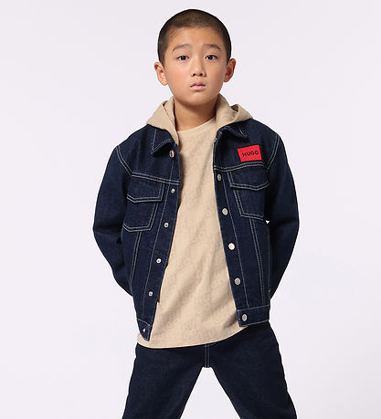 HUGO Denimjakke - Rinse Wash/Beige