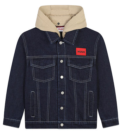 HUGO Denimjakke - Rinse Wash/Beige