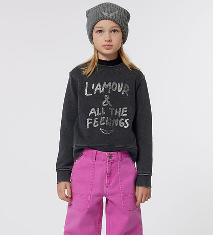 Zadig & Voltaire Sweatshirt - Sort/Sølv m. Tekst