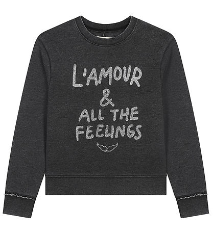 Zadig & Voltaire Sweatshirt - Sort/Sølv m. Tekst Zadig & Voltaire Sweatshirt - Sort/Sølv m. Tekst