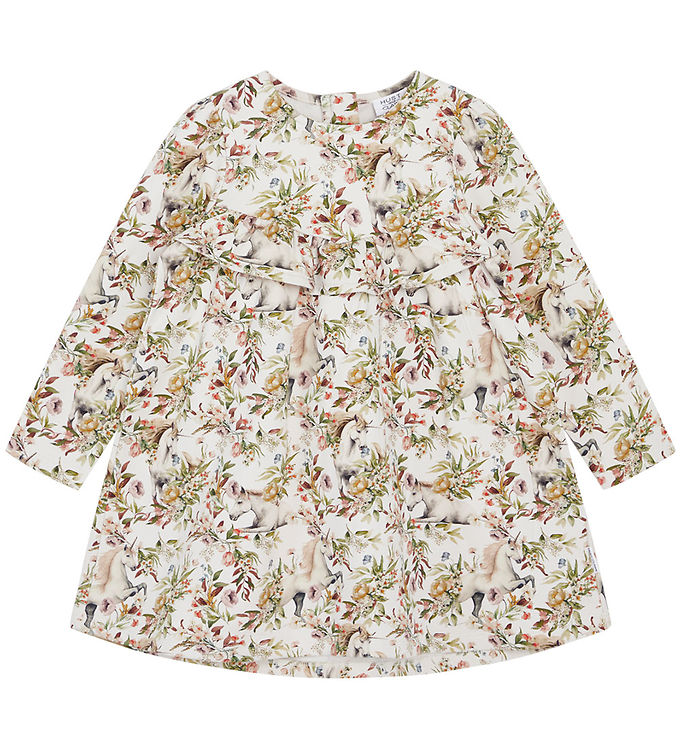 Hust and Claire Kjole - Dilje - Sweat - Oat Milk m. Enhjørninge