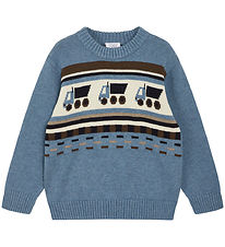 Hust and Claire Bluse - Strik - Pelle - Ocean Melange m. Lastbi Hust and Claire Bluse - Strik - Pelle - Ocean Melange m. Lastbi