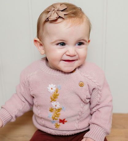 Hust and Claire Bluse - Strik - Panya - Dusty Rose m. Blomster Hust and Claire Bluse - Strik - Panya - Dusty Rose m. Blomster