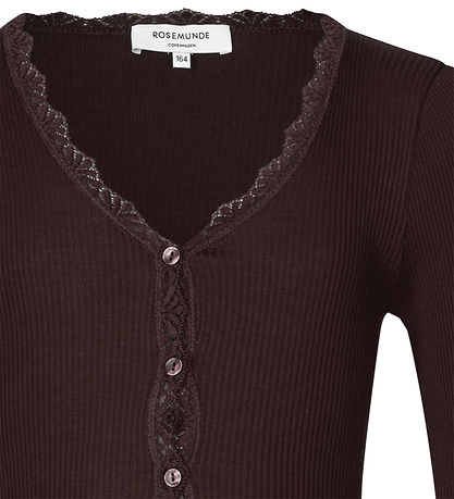 Rosemunde Cardigan - Silke/Bomuld - Rib - Dark Espresso