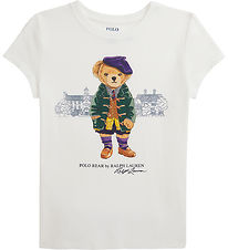 Polo Ralph Lauren T-shirt - Hvid m. Bamse Polo Ralph Lauren T-shirt - Hvid m. Bamse