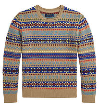 Polo Ralph Lauren Bluse - Bomuld/Uld - Beige/Multifarvet Polo Ralph Lauren Bluse - Bomuld/Uld - Beige/Multifarvet
