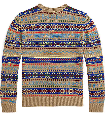 Polo Ralph Lauren Bluse - Bomuld/Uld - Beige/Multifarvet