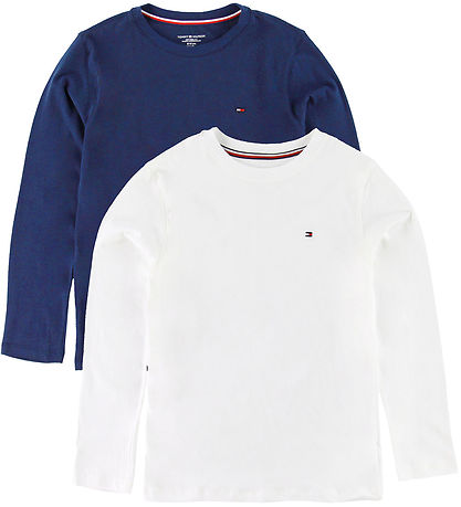 Tommy Hilfiger Bluse - 2-pak - Blue Ink/Hvid Tommy Hilfiger Bluse - 2-pak - Blue Ink/Hvid