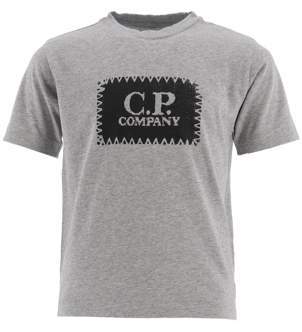 C.P. Company T-Shirt - Grau Meliert m. Schwarz - C.P. Company - 8 Jahre (128) - T-Shirts