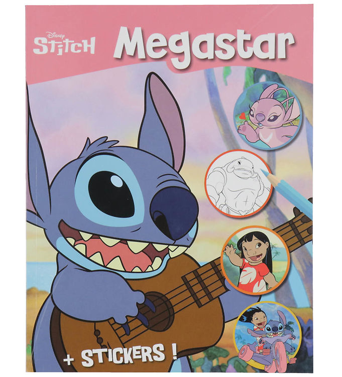 Megastar Malebog m. Klistermærker - 128 Sider - Disney Stitch