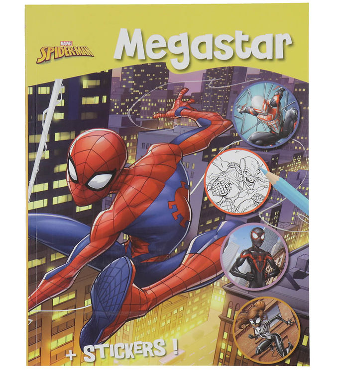 Megastar Malebog m. Klistermærker - 128 Sider - Marvel Spiderman