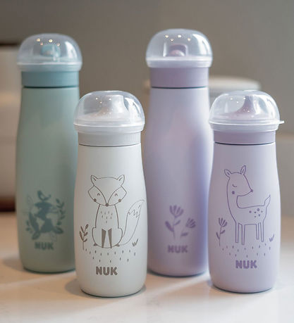Nuk Drikkedunk m. Sugerør - Mini-Me Flip - 500 ml - Stål - Globe