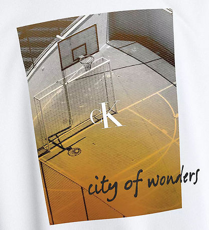 Calvin Klein T-shirt - City Scene Rlxd - Bright White Calvin Klein T-shirt - City Scene Rlxd - Bright White