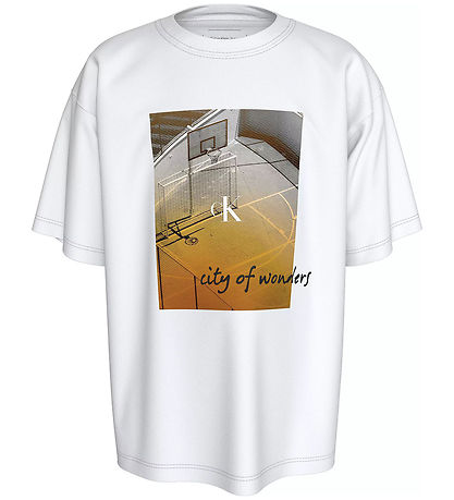 Calvin Klein T-shirt - City Scene Rlxd - Bright White Calvin Klein T-shirt - City Scene Rlxd - Bright White
