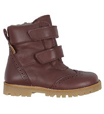 Pom Pom Winter Boots - Broque Velcro Boot Tex - Deep Rouge w. F Pom Pom Winter Boots - Broque Velcro Boot Tex - Deep Rouge w. F