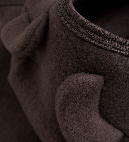 Huttelihut Cardigan - Uldfleece - Raisin m. Ører Huttelihut Cardigan - Uldfleece - Raisin m. Ører