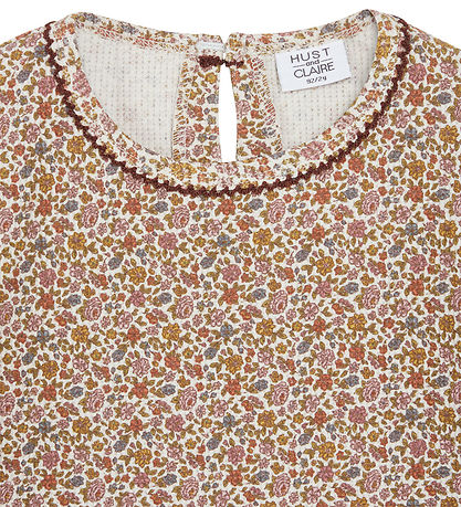 Hust and Claire Bluse - Vaflet - Ariella - Oat Milk m. Blomster