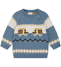 Hust and Claire Bluse - Strik - Palle - Ocean Melange m. Biler Hust and Claire Bluse - Strik - Palle - Ocean Melange m. Biler