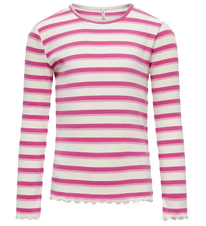 Kids Only Bluse - Rib - KogEvig - Cloud Dancer/Super Pink Kids Only Bluse - Rib - KogEvig - Cloud Dancer/Super Pink