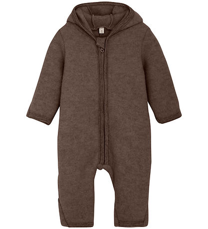 Huttelihut Køredragt - Uldfleece - Brown Melange m. Ører