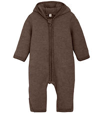 Huttelihut Køredragt - Uldfleece - Brown Melange m. Ører Huttelihut Køredragt - Uldfleece - Brown Melange m. Ører