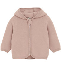 Huttelihut Cardigan - Uldfleece - Mahogany Rose m. Ører Huttelihut Cardigan - Uldfleece - Mahogany Rose m. Ører