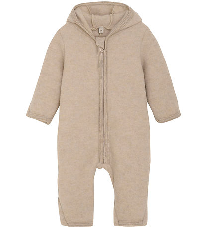 Huttelihut Køredragt - Uldfleece - Camel Melange m. Ører Huttelihut Køredragt - Uldfleece - Camel Melange m. Ører