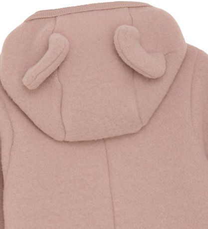 Huttelihut Køredragt - Uldfleece - Mahogany Rose m. Ører