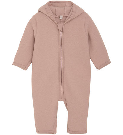 Huttelihut Køredragt - Uldfleece - Mahogany Rose m. Ører