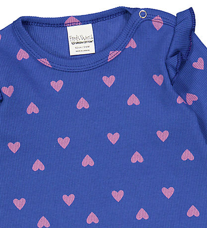 Freds World Kjole - Rib - Heart - Star Blue/Pink Haze