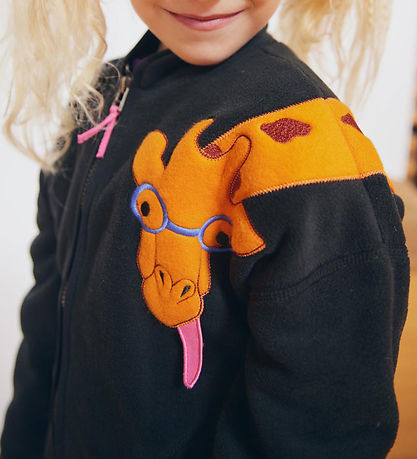 Freds World Fleecejakke - Sort m. Giraf Freds World Fleecejakke - Sort m. Giraf