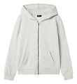 LMTD Cardigan m. Hætte - Noos - NlnNizu - Light Grey Melange LMTD Cardigan m. Hætte - Noos - NlnNizu - Light Grey Melange