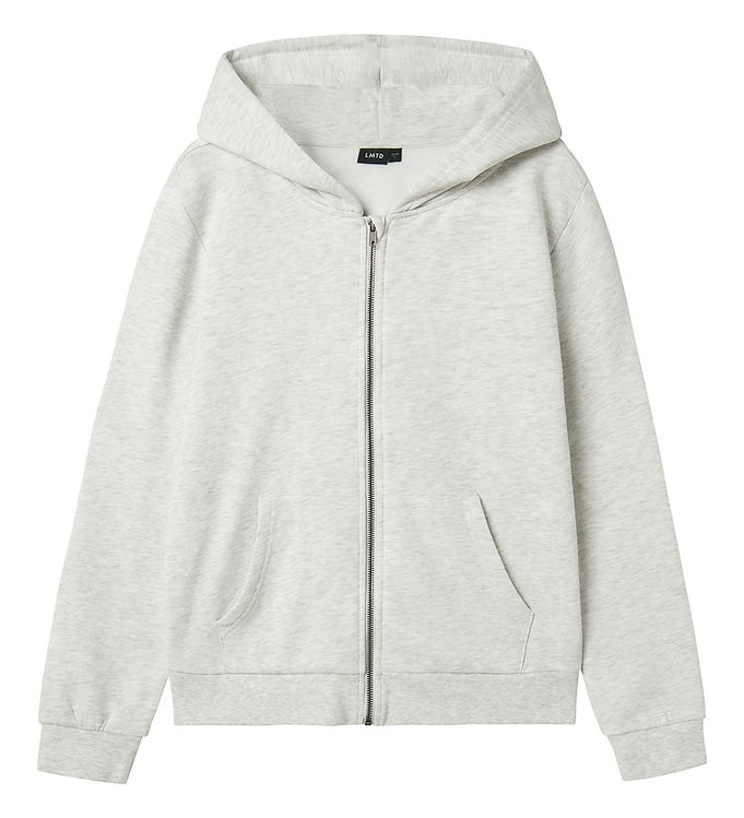 LMTD Cardigan m. Hætte - Noos - NlnNizu - Light Grey Melange